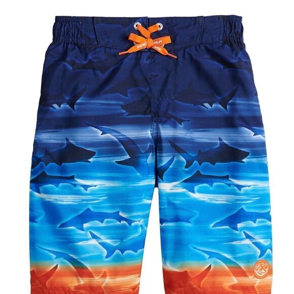 ZEROXPOSURE Boys Large Shark Print Swim Trunks - Picture 4 of 7